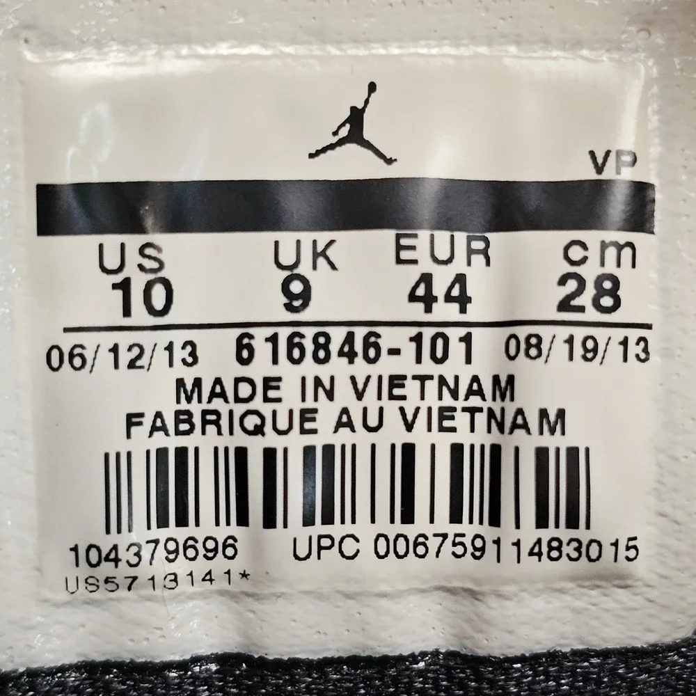 Air Jordan Prime Flight Shoes Mens Sz 10 White Black Gym Red 616846-101